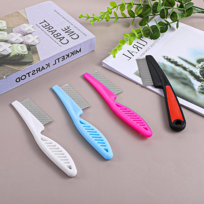 IANFAN 4 Pcs Stainless Steel Dandruffs Comb, Fine Tooth Psoriasis Comb Metal Lice Combs Dandruff Remover Scalp Combs for Dandruff, Lice, Thick, Dry, Curly Hair - Image 4